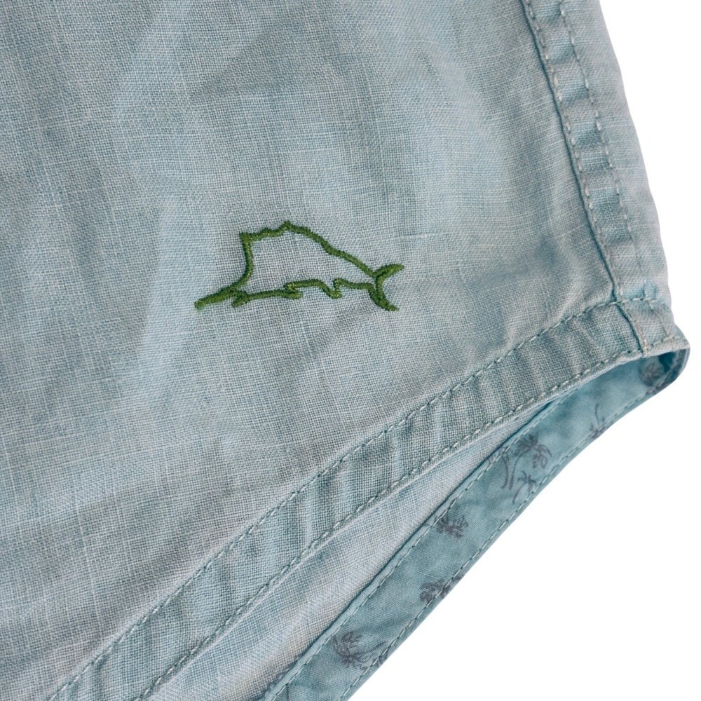 Tommy Bahama Linen Button Down Shirt Mens 2XL Mint Green Long Sleeve - Picture 10 of 11